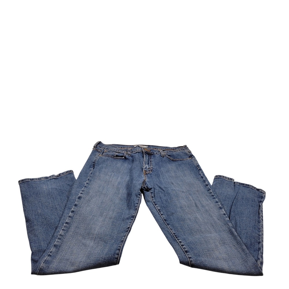 Levi's 505 Straight Leg Jeans Women 12 Long Blue Excellent Stretch Denim 1235
